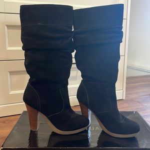 Colin Stuart Black Suede Boots 7.5